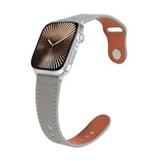 Per Apple Watch 42mm / 41mm / 40mm / 38mm Kalebol Cinturino in pelle con fibbia a perno grande (grigio)
