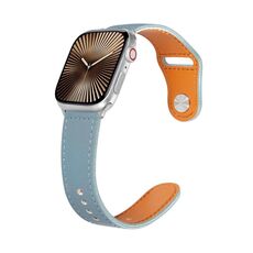 Per Apple Watch 42mm / 41mm / 40mm / 38mm Kalebol Cinturino in pelle con fibbia a perno grande (blu foschia)