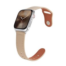 Per Apple Watch 42mm / 41mm / 40mm / 38mm Kalebol Cinturino in pelle con fibbia a perno grande (albicocca)