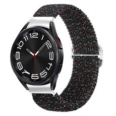 Per Samsung Galaxy Watch 7/6/5/4 Kalebol Eight Buckle Nylon Braided Watch Band (Starlight Black)