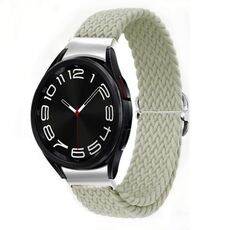 Per Samsung Galaxy Watch 7/6/5/4 Kalebol Eight Buckle Nylon Braided Watch Band (Bianco Perla)