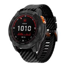 Per Garmin Fenix ​​7 22mm Kalebol Two Color Carbon Fiber Print Silicone Watch Band (Nero)