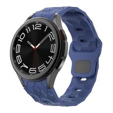 Per Samsung Galaxy Watch 4/5/6 Kalebol Football Pattern Reverse Buckle Silicone Strap (Blu notte)