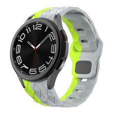 Per Samsung Galaxy Watch 4/5/6 Kalebol Football Pattern Reverse Buckle Silicone Strap (Wild Path Grey Green)