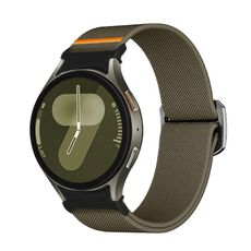 Per Samsung Galaxy Watch 5 Pro / 6 / 7 Kalebol Button Elastic Nylon Watch Band (verde militare)