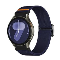Per Samsung Galaxy Watch 5 Pro / 6 / 7 Kalebol Button Elastic Nylon Watch Band (Blu notte)