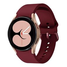 Per Samsung Galaxy Watch 7 / 6 / 5 / 4 Kalebol cinturino in silicone con fibbia in metallo (rosso vino)