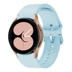 Per Samsung Galaxy Watch 7 / 6 / 5 / 4 Kalebol cinturino in silicone con fibbia in metallo (azzurro)