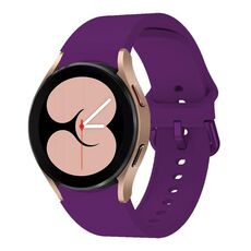 Per Samsung Galaxy Watch 7 / 6 / 5 / 4 Kalebol cinturino in silicone con fibbia in metallo (viola scuro)