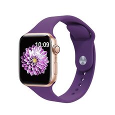 Per Apple Watch 46mm / 49mm / 45mm / 44mm Kalebol Reverse Buckle Cinturino in silicone (viola scuro)