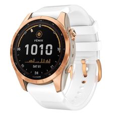 Per Garmin Fenix ​​7S 20mm Kalebol Glacier Cinturino per orologio in silicone trasparente a sgancio rapido (bianco)