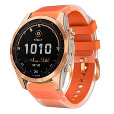 Per Garmin Fenix ​​7S 20mm Kalebol Glacier Cinturino per orologio in silicone trasparente a sgancio rapido (arancione)