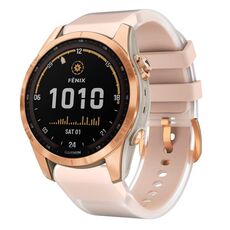 Per Garmin Fenix ​​7S 20mm Kalebol Glacier Cinturino per orologio in silicone trasparente a sgancio rapido (rosa)