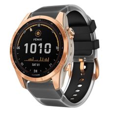Per Garmin Fenix ​​7S 20mm Kalebol Glacier Cinturino per orologio in silicone trasparente a sgancio rapido (nero)