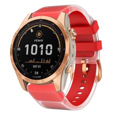 Per Garmin Fenix ​​7S 20mm Kalebol Glacier Cinturino per orologio in silicone trasparente a sgancio rapido (rosso)
