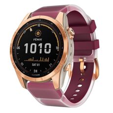 Per Garmin Fenix ​​7S 20mm Kalebol Glacier Cinturino per orologio in silicone trasparente a sgancio rapido (rosso vino)