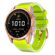 Per Garmin Fenix ​​7S 20mm Kalebol Glacier Cinturino per orologio in silicone trasparente a sgancio rapido (lime)