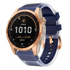 Per Garmin Fenix ​​7S 20mm Kalebol Glacier Cinturino per orologio in silicone trasparente a sgancio rapido (blu notte)