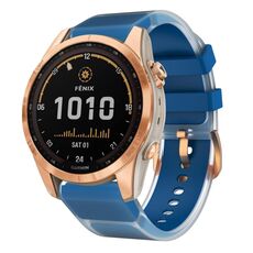 Per Garmin Fenix ​​7S 20mm Kalebol Glacier Cinturino per orologio in silicone trasparente a sgancio rapido (blu reale)