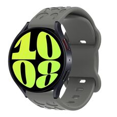 Cinturino per orologio in silicone con fibbia a farfalla e stampa leopardata Kalebol da 20 mm (grigio siderale)