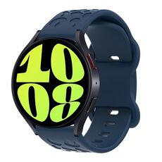 Cinturino per orologio in silicone con fibbia a farfalla e stampa leopardata Kalebol da 20 mm (blu notte)