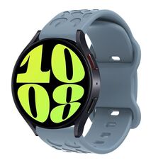 Cinturino per orologio in silicone con fibbia a farfalla e stampa leopardata Kalebol da 20 mm (blu ardesia)