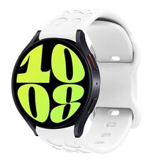 Cinturino per orologio in silicone con fibbia a farfalla e stampa leopardata Kalebol da 22 mm (bianco)