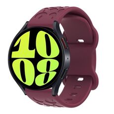 Cinturino per orologio in silicone con fibbia a farfalla e stampa leopardata Kalebol da 22 mm (rosso vino)