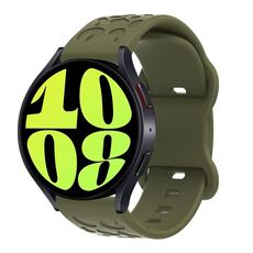 Cinturino per orologio in silicone con fibbia a farfalla e stampa leopardata Kalebol da 22 mm (verde militare)