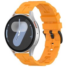 Cinturino per orologio in silicone con fibbia nera tinta unita Kalebol da 20 mm (giallo)