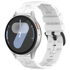Cinturino per orologio in silicone con fibbia nera tinta unita Kalebol da 22 mm (bianco)