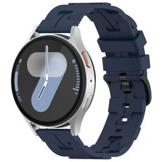 Cinturino per orologio in silicone con fibbia nera Kalebol tinta unita da 22 mm (blu navy)