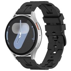 Cinturino per orologio in silicone con fibbia nera tinta unita Kalebol da 22 mm (nero)