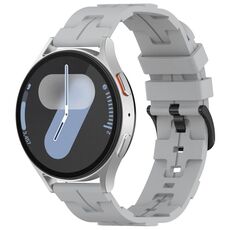 Cinturino per orologio in silicone con fibbia nera tinta unita Kalebol da 22 mm (grigio)