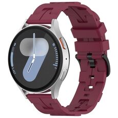 Cinturino per orologio in silicone con fibbia nera Kalebol tinta unita da 22 mm (rosso vino)