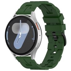 Cinturino per orologio in silicone con fibbia nera Kalebol tinta unita da 22 mm (verde militare)