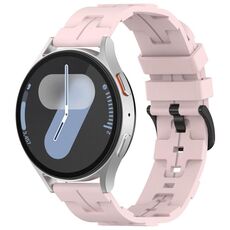 Cinturino per orologio in silicone con fibbia nera tinta unita Kalebol da 22 mm (rosa)