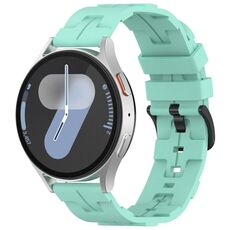 Cinturino per orologio in silicone con fibbia nera tinta unita Kalebol da 22 mm (verde acqua)