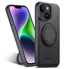 Per iPhone 14 Plus Suteni G3 360 Supporto Rotante MagSafe Custodia Posteriore in Pelle Denim per Telefono (Nero)