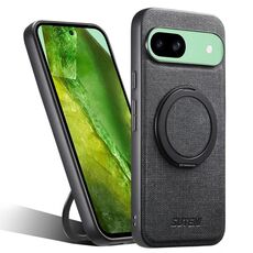 Per Google Pixel 8a Suteni G3 360 Supporto Rotante MagSafe Denim Custodia Posteriore in Pelle per Telefono (Nero)