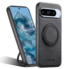 Per Google Pixel 8 Pro Suteni G3 360 Supporto Rotante MagSafe Denim Custodia Posteriore in Pelle per Telefono (Nero)