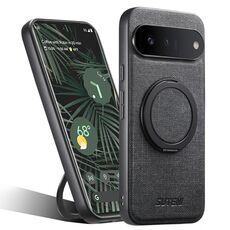 Per Google Pixel 6 Pro Suteni G3 360 Rotazione Supporto MagSafe Denim Pelle Custodia Posteriore per Telefono (Nero)