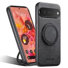 Per Google Pixel 6 Suteni G3 360 Supporto Rotante MagSafe Denim Custodia Posteriore in Pelle per Telefono (Nero)