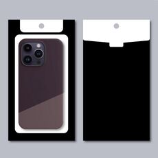 50 pezzi/confezione scatola di imballaggio per custodia del telefono finestra trasparente confezione di cartone sacchetto sigillante (nero)