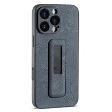 Per iPhone 16 Pro Max Custodia antiurto con supporto push-pull in pelle PU (nero)