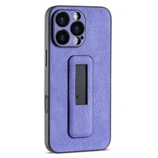 Per iPhone 16 Pro Max Custodia antiurto con supporto push-pull in pelle PU (viola)