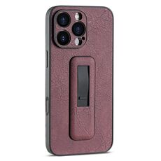 Per iPhone 16 Pro Max Custodia antiurto con supporto push-pull in pelle PU (rosso vino)