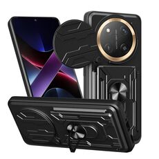 Per Honor X60 Pro / X9c Custodia per telefono scorrevole Camshield TPU+PC con slot per schede (nero)