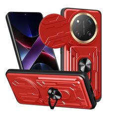 Per Honor X60 Pro / X9c Custodia per telefono scorrevole Camshield TPU+PC con slot per schede (rosso)
