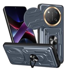 Per Honor X60 Pro / X9c Custodia per telefono scorrevole Camshield TPU+PC con slot per schede (grigio)
